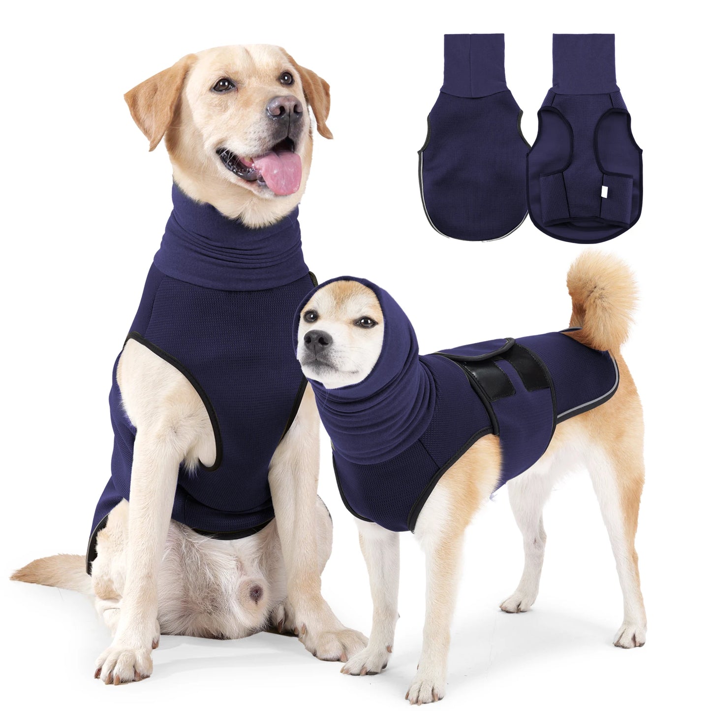 Dog calming vest thunder jacket Navy Blue — anxiety relief for dogs — PawHug Co.